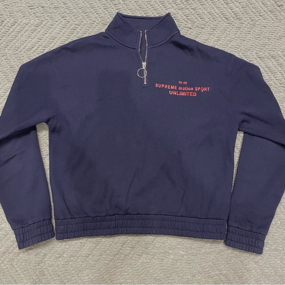 Forever 21 Navy Quarter Zip - Picture 1 of 7